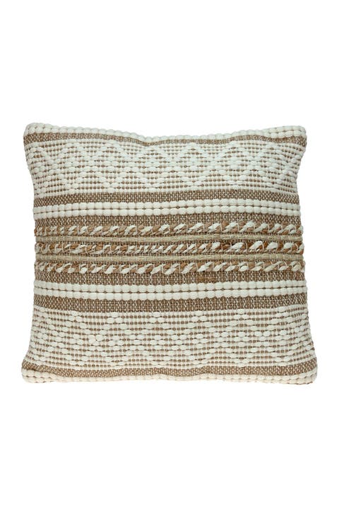 Lennon Transitional Ivory Throw Pillow