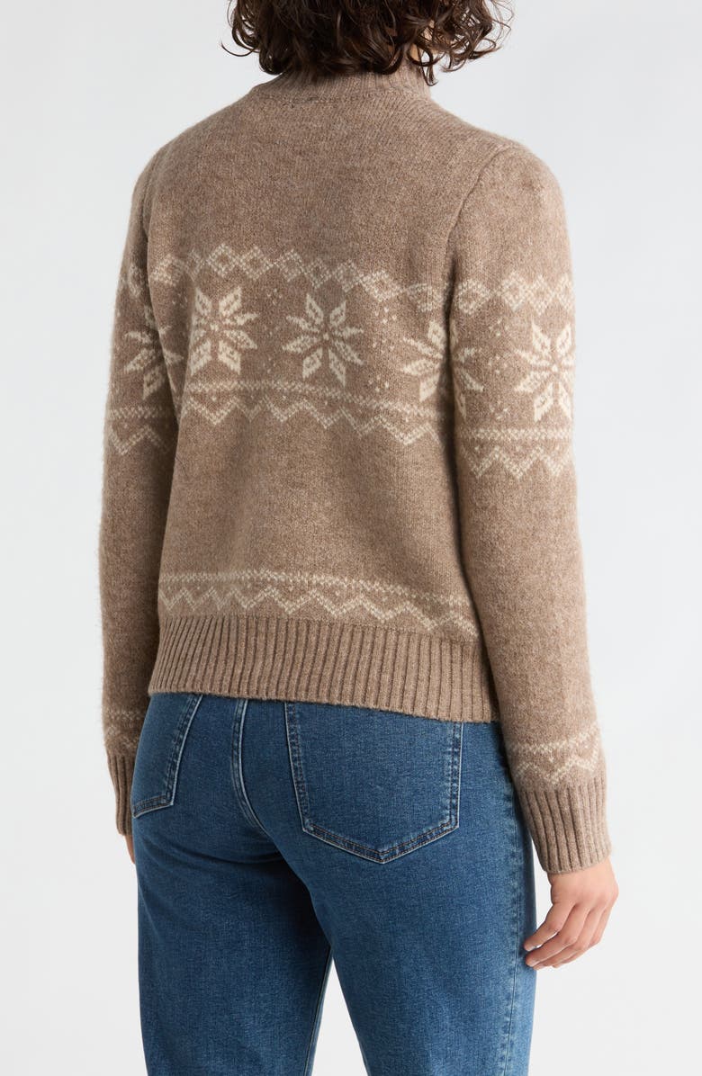 RDI Fair Isle Zip-Up Cardigan, Alternate, color, Taupe