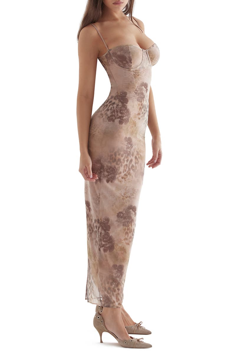 HOUSE OF CB Aiza Floral Underwire Cocktail Dress, Alternate, color, Cream Print