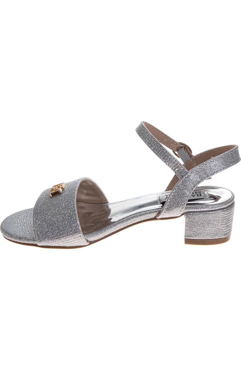 BADGLEY MISCHKA Dress Sandals for Girls Elegant Rhinestone Ankle Straps, Alternate, color, Silver