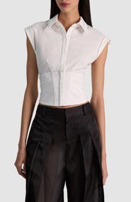 ALICE + OLIVIA Kim Paneled Corset Top