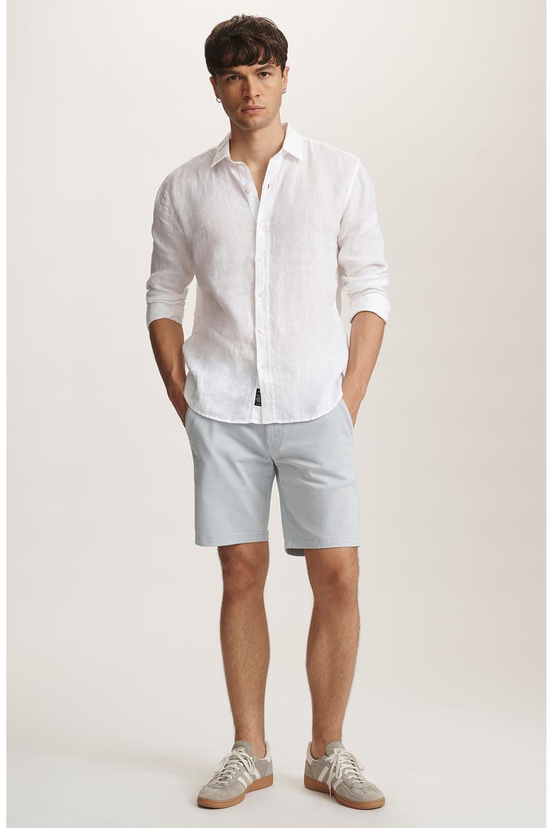 Noah Flat Front Stretch Twill Shorts, Alternate, color, ICE BLUE CASUAL TWILL