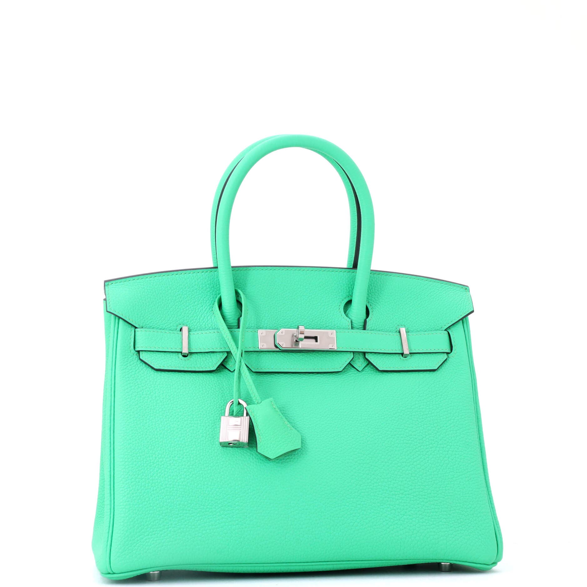 Pre-Owned Hermes Birkin Handbag Green Togo with Palladium Hardware 30, Alternate, color, Vert Comics