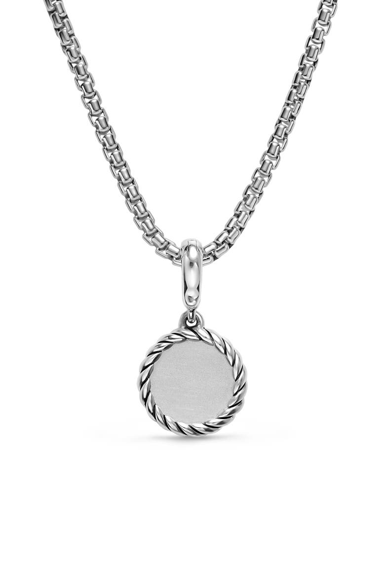 Evil Eye Amulet in Sterling Silver with Light Blue Sapphires, Black Diamonds and Diamonds, 12.6mm, Alternate, color, SILVER PAVE