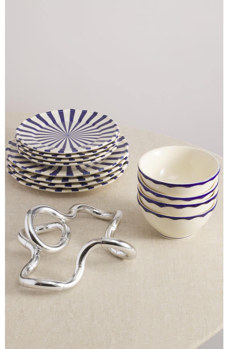 Maison Madison Home Mafalda 12 Piece Set with Cereal Bowl, Main, color, Blue/Cream