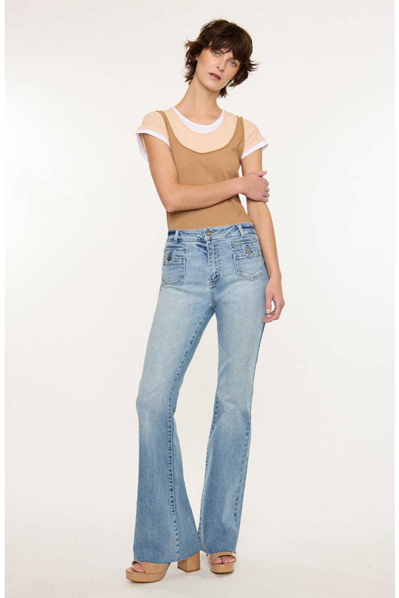 Brooke High Rise Flare Jeans, Alternate, color, Medium Light Wash
