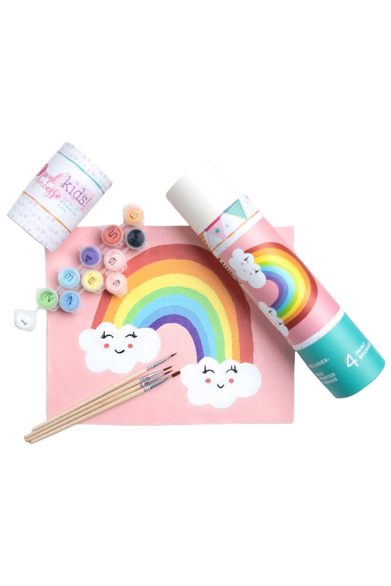 Rainbow Paint by Numbers Kit, Alternate, color, Pink / Rainbow