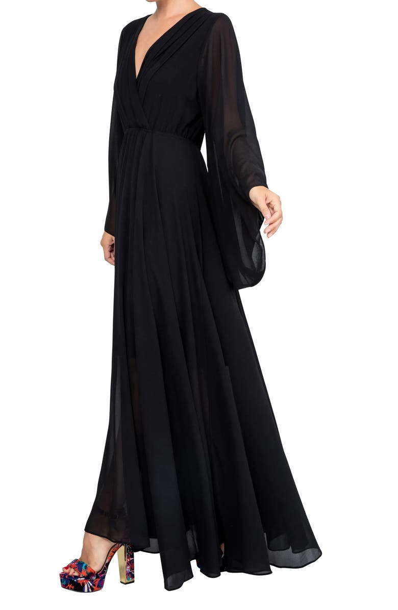 MEGHAN LA Sunset Long Sleeve Maxi Dress, Alternate, color, Black