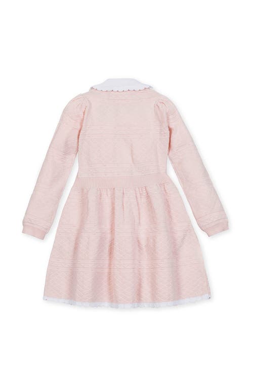 Hope & Henry Kids' Organic Peter Pan Collar Button Front Sweater Dress In Multi