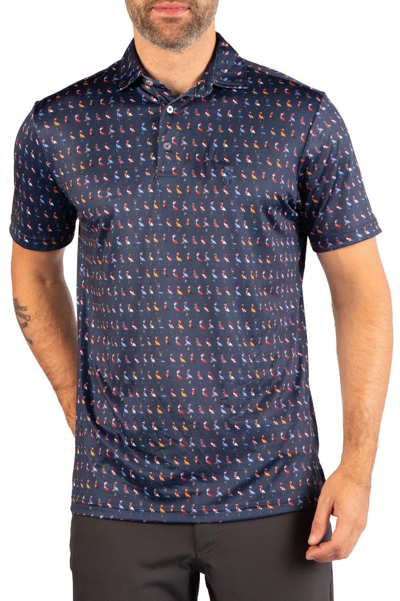 Holiday Byrds Performance Polo, Alternate, color, NAVY