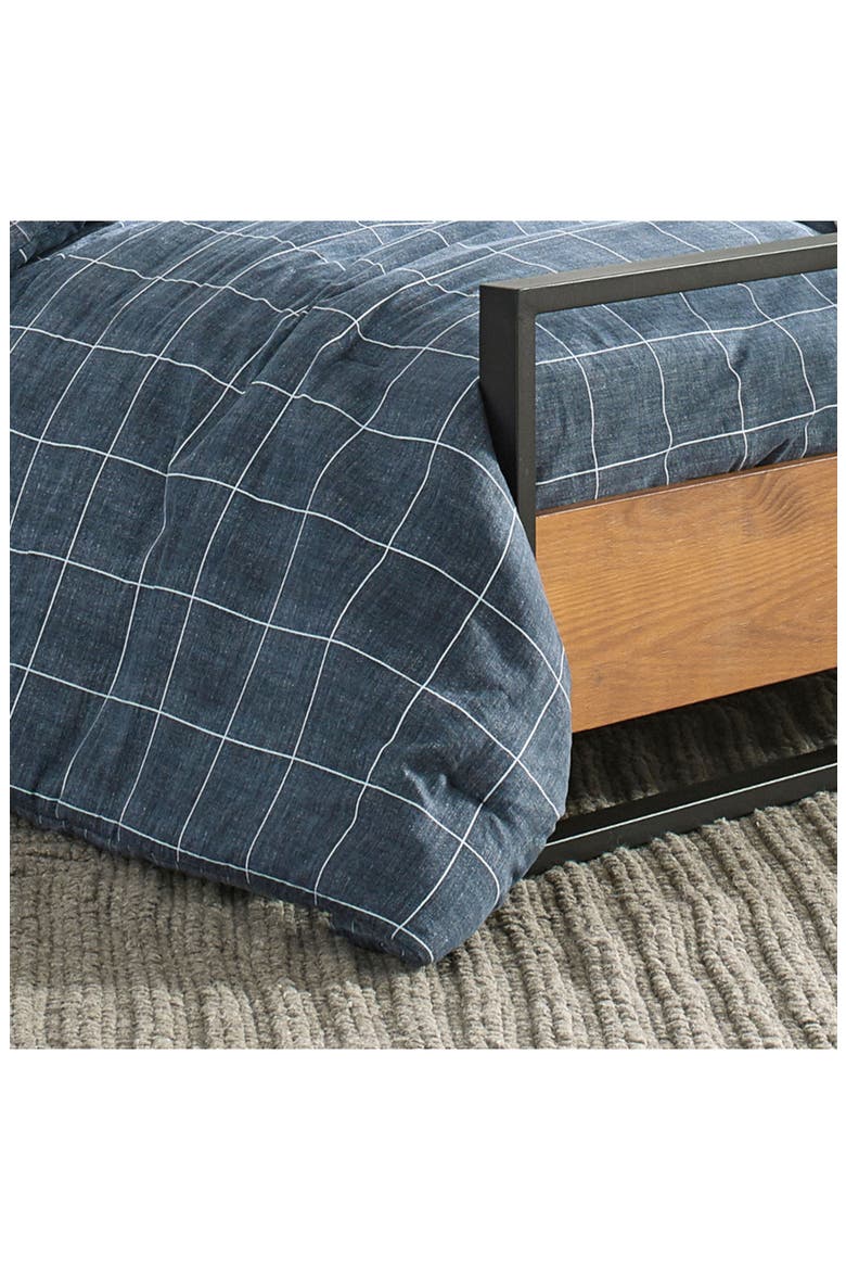 Holden Grid Print Comforter Set, Alternate, color, INDIGO