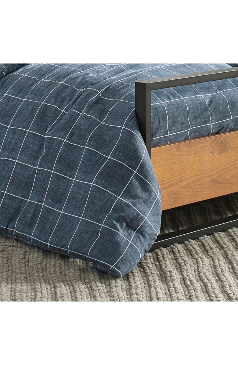 Kenneth Cole Holden Grid Print Comforter Set, Alternate, color, Indigo