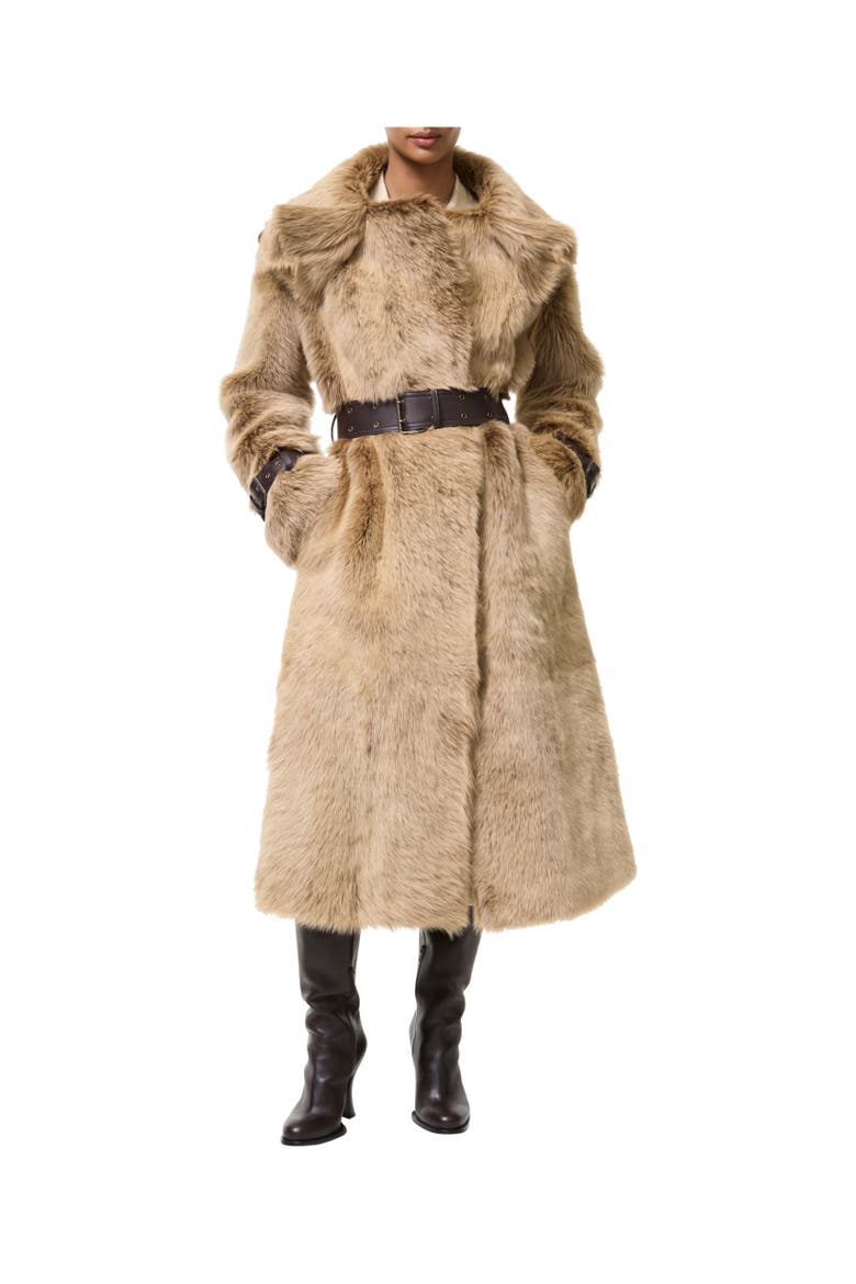 Long Shearling Linley Coat, Alternate, color, Linden brown