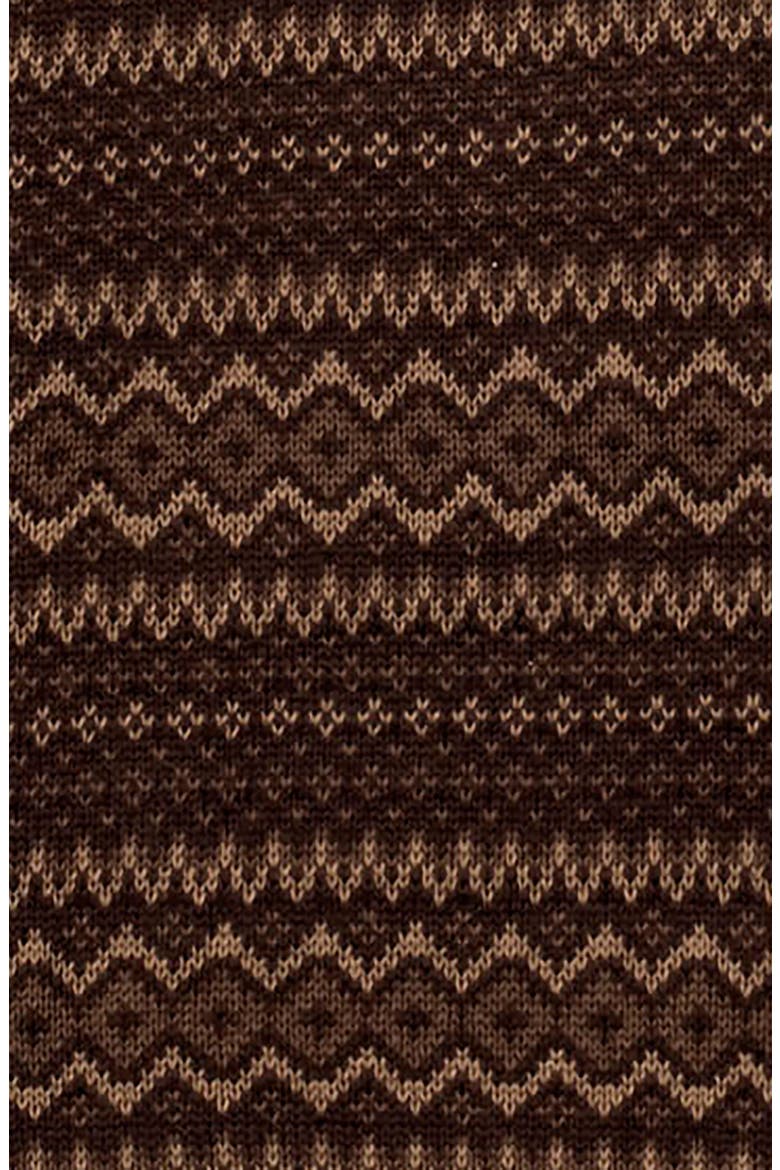 Organic Half Zip Intarsia Pullover Sweater, Alternate, color, Chocolate Fireside Fair Isle