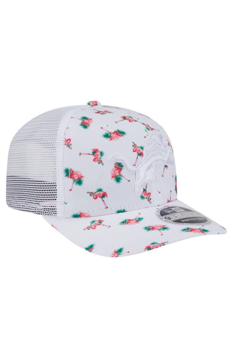 New Era Men's New Era White Detroit Lions Adventure Flamingo Pattern 9SEVENTY Stretch-Snap Hat, Alternate, color, 