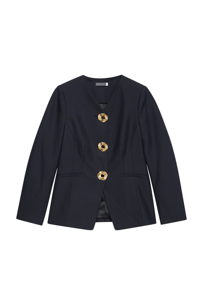 Wool Blend Sculpted Jacket, Alternate, color, Blue