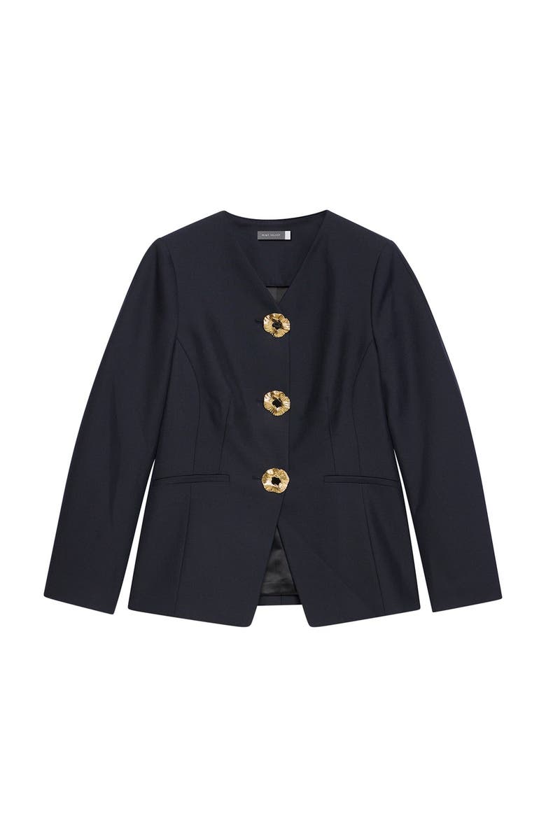 MINT VELVET Wool Blend Sculpted Jacket, Alternate, color, Blue