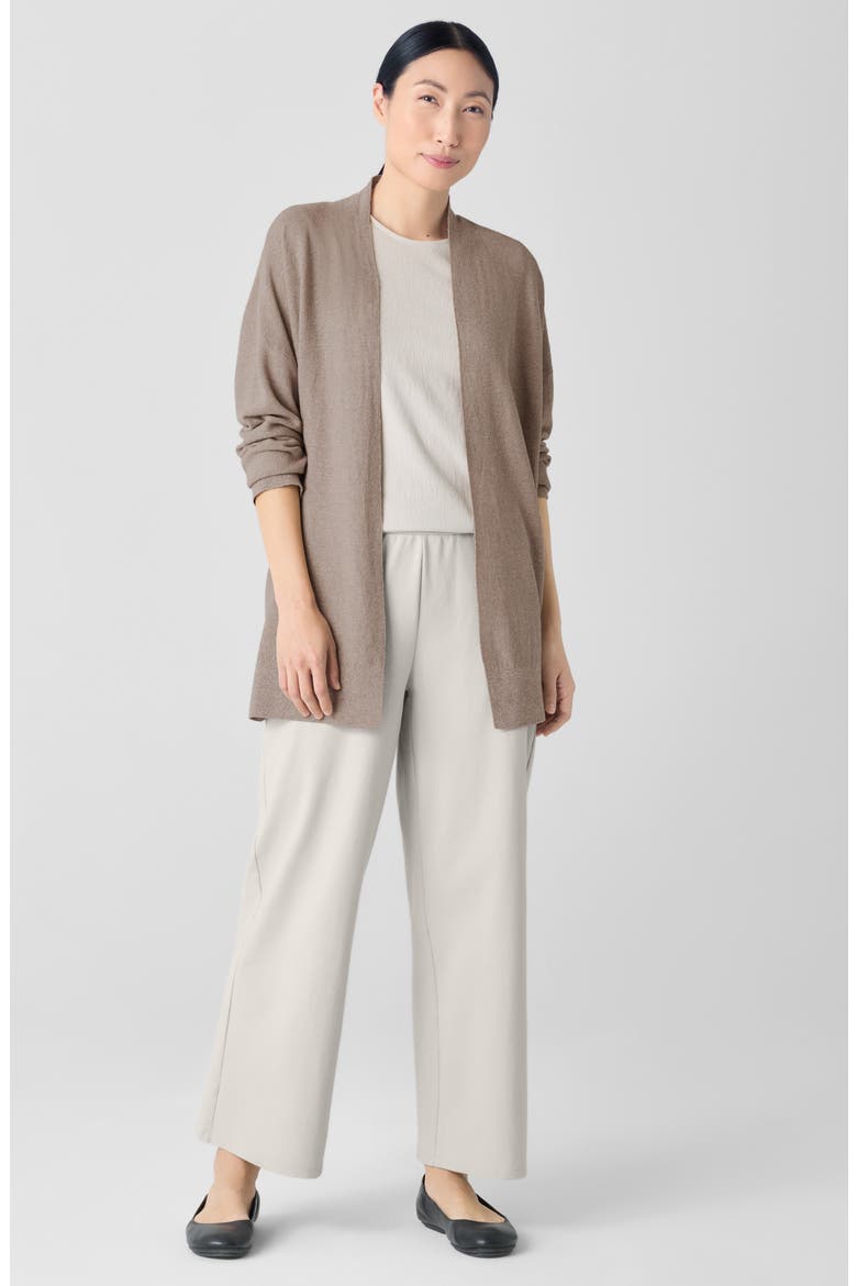 Organic Linen Blend Open Front Cardigan, Alternate, color, COCOA