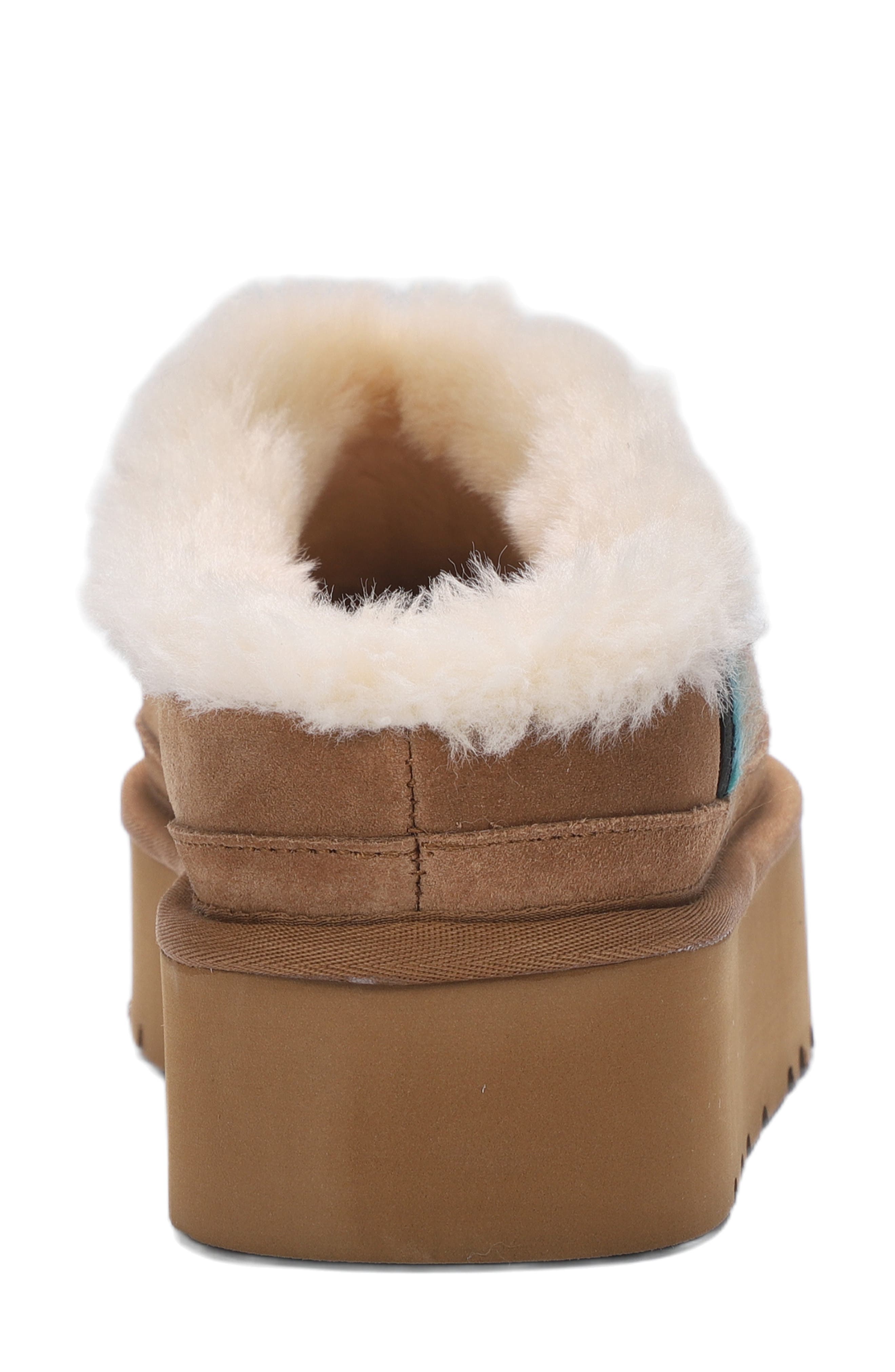 Suede Faux Fur Cuff Slipper, Alternate, color, CHESTNUT