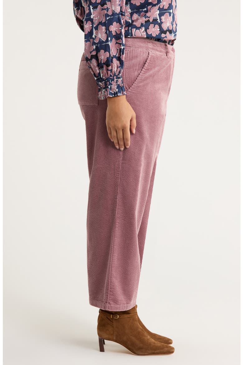 Asphodel Crop Wide Leg Corduroy Pants, Alternate, color, ELDERBERRY