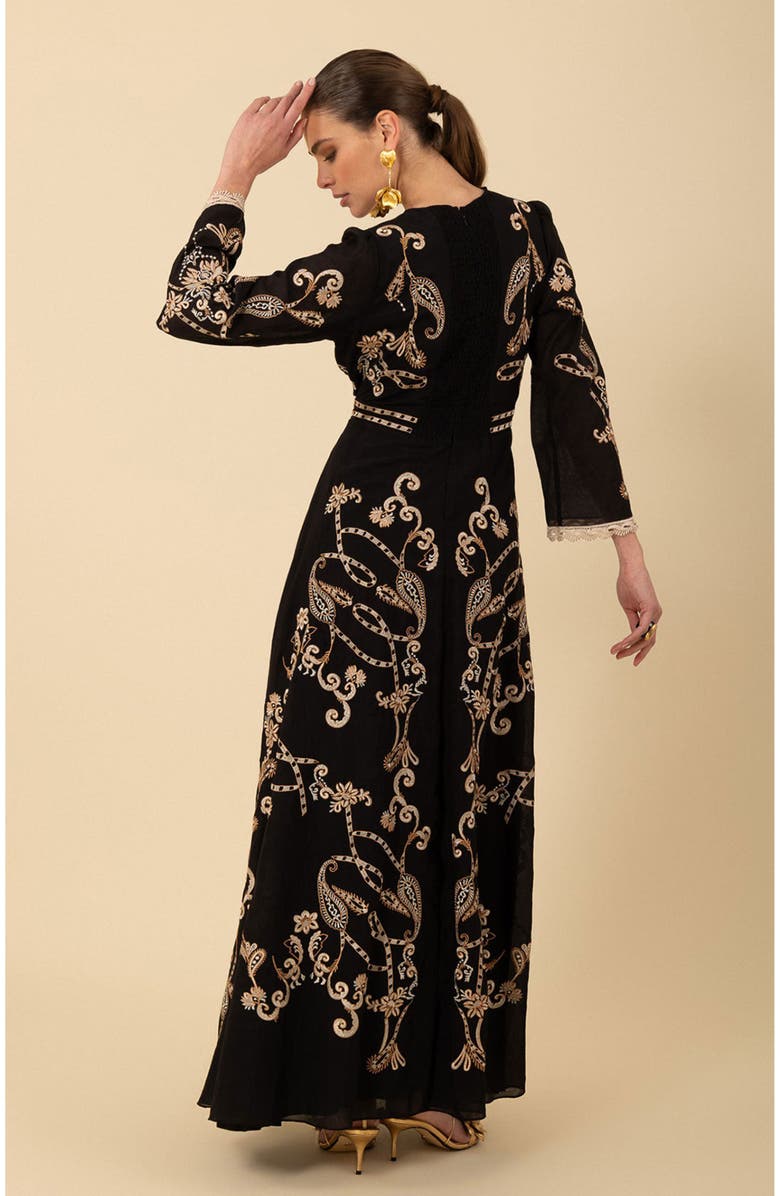 Halebob Cassandra Embroidered Maxi Dress, Alternate, color,