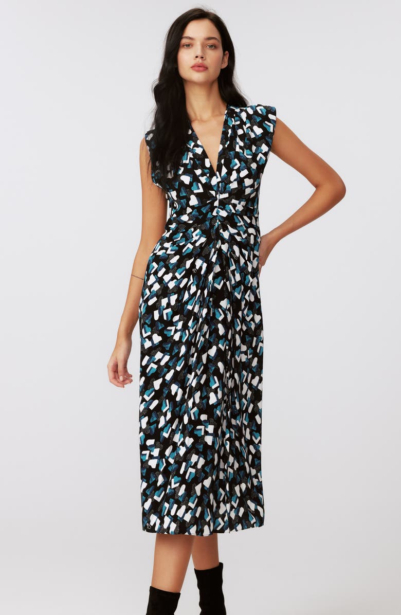 Diane von Furstenberg Livia Piano Print Midi Dress, Alternate, color, 