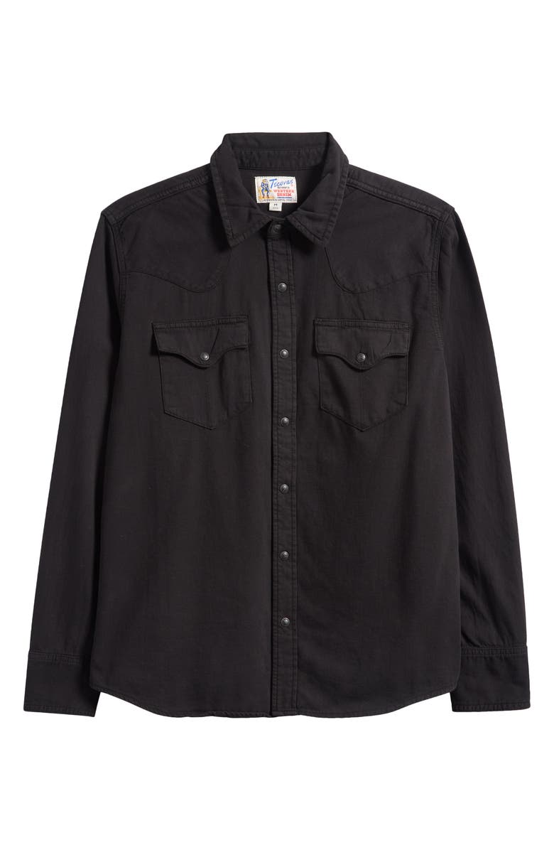 Tecovas Snap Front Denim Button-Up Shirt, Main, color, Black