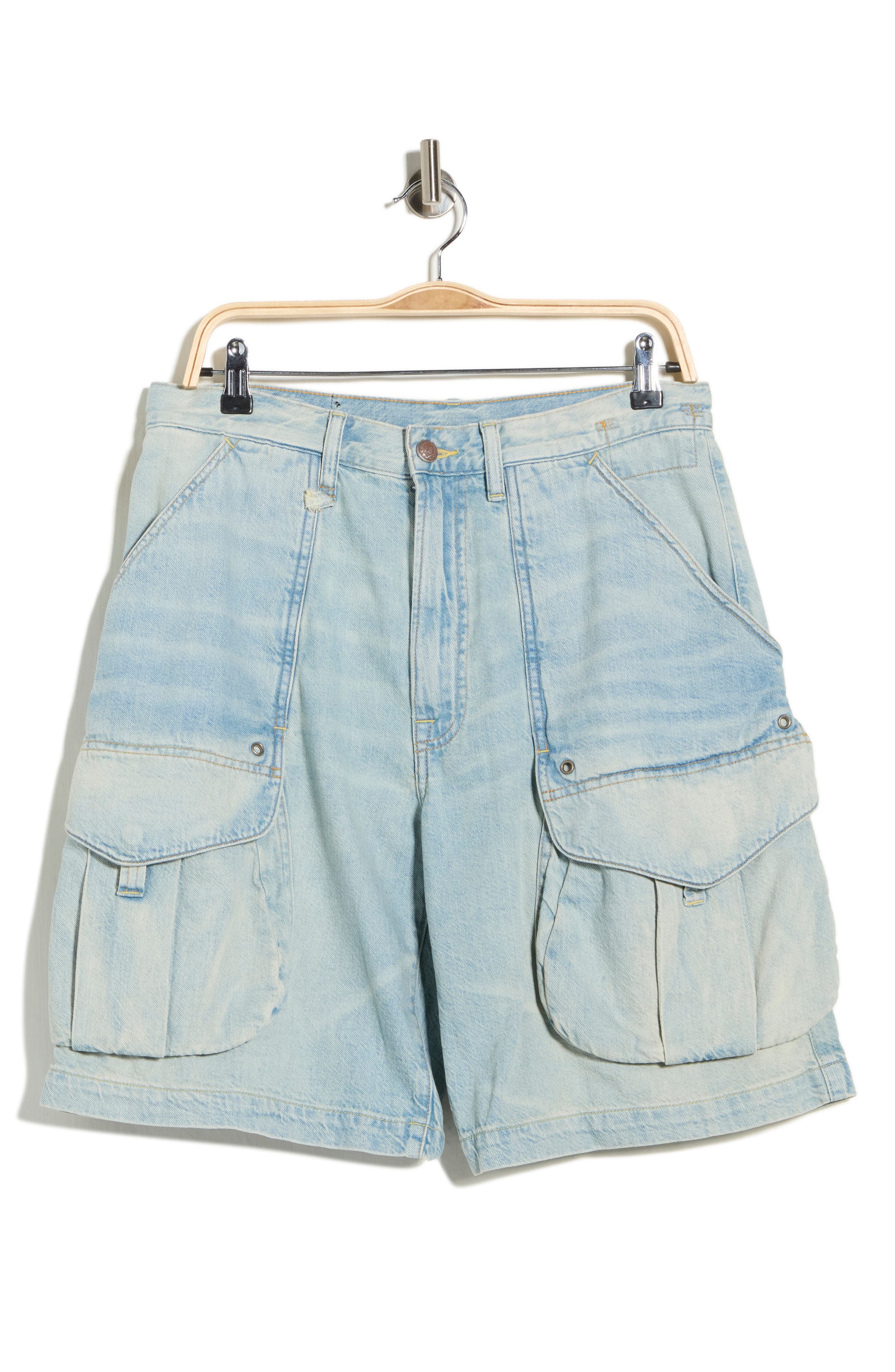 R13 Relaxed Multipocket Denim Shorts