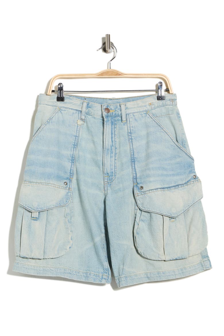 Relaxed Multipocket Denim Shorts, Alternate, color, LENNON BLUE