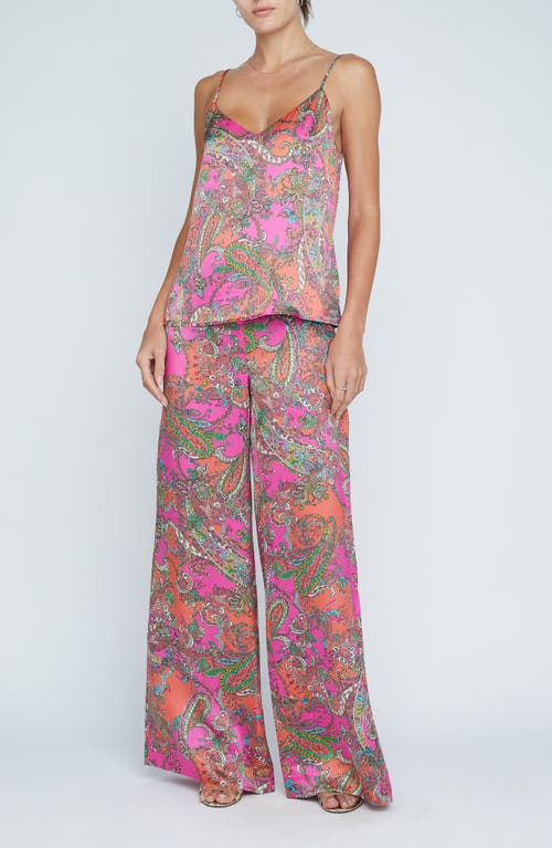 L Agence Jane Silk Camisole In Rhodamine Mlt Brht Pop Psley