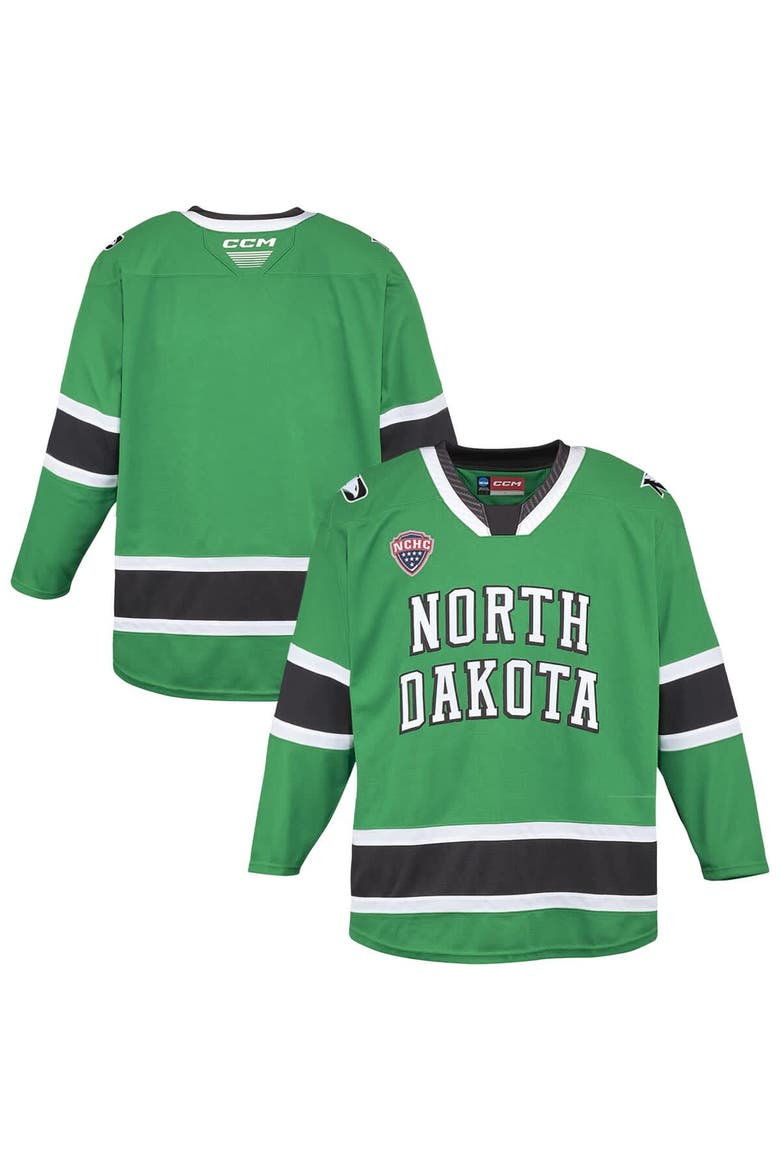 Men's CCM Kelly Green North Dakota  Replica Hockey Jersey, Main, color, Kelly Green