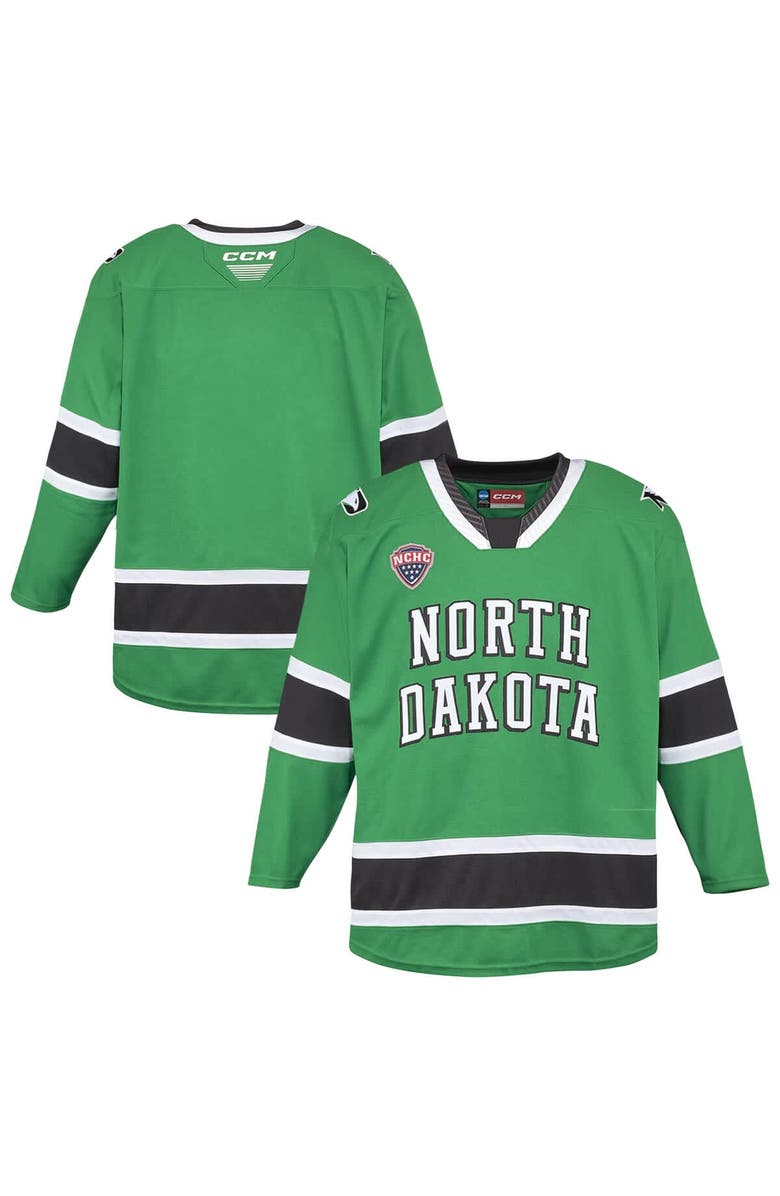 CCM Men's CCM Kelly Green North Dakota  Replica Hockey Jersey, Main, color, Kelly Green