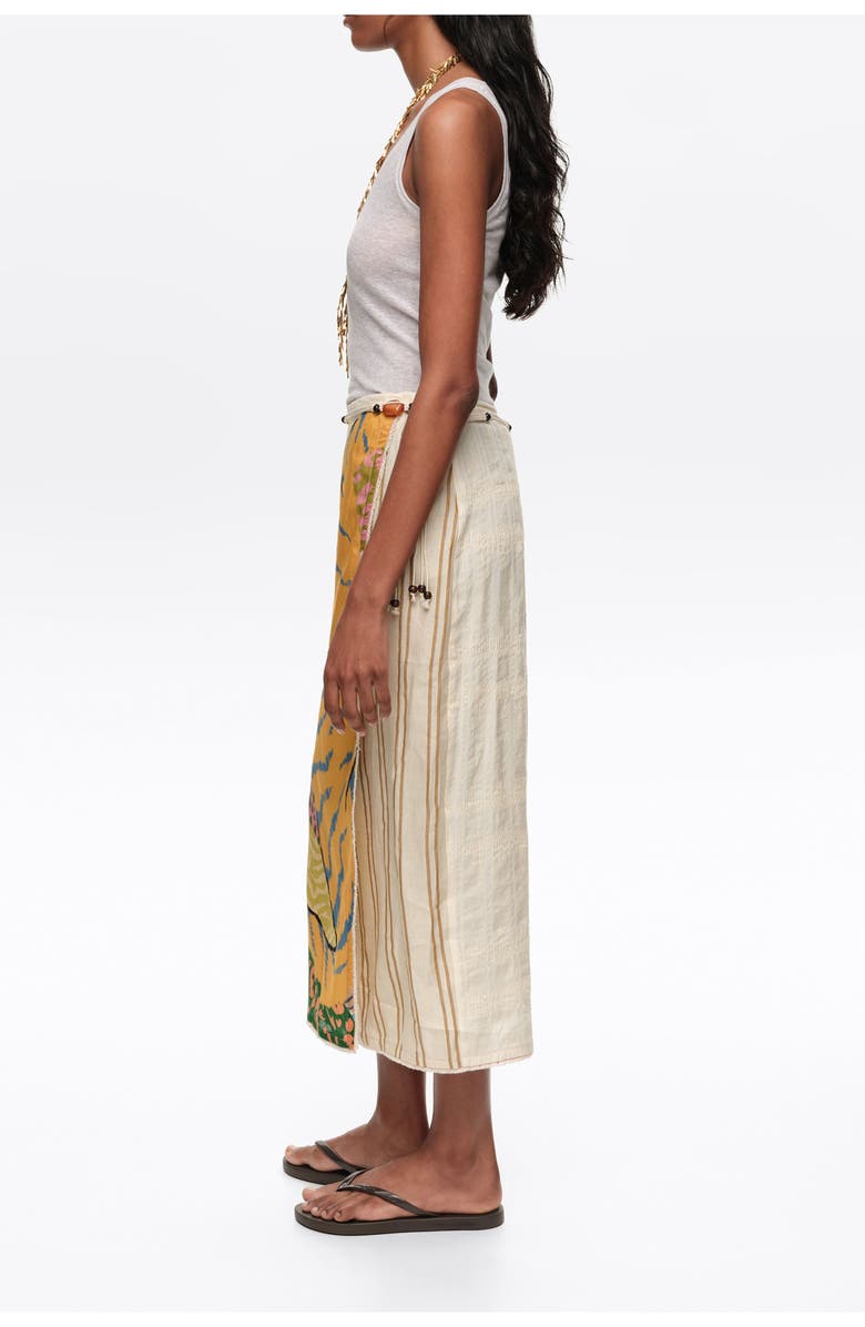 Bimba y Lola Patchwork Linen Sarong Skirt, Alternate, color, Wild