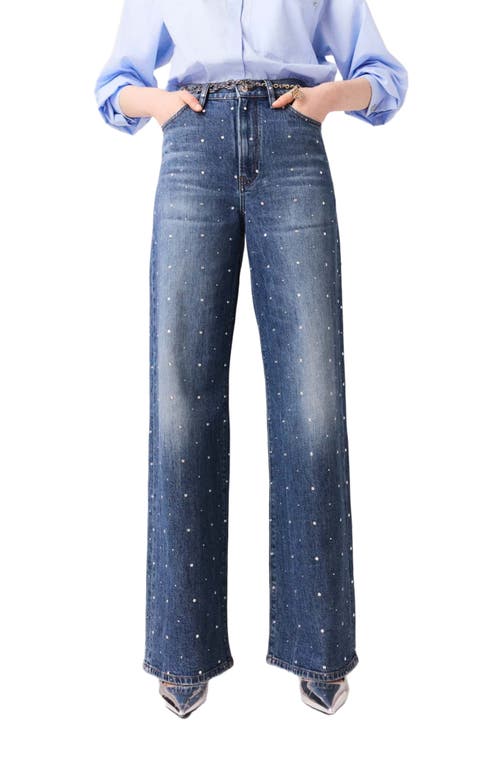 Maje Wide-leg Denim Jeans With Studs In Black