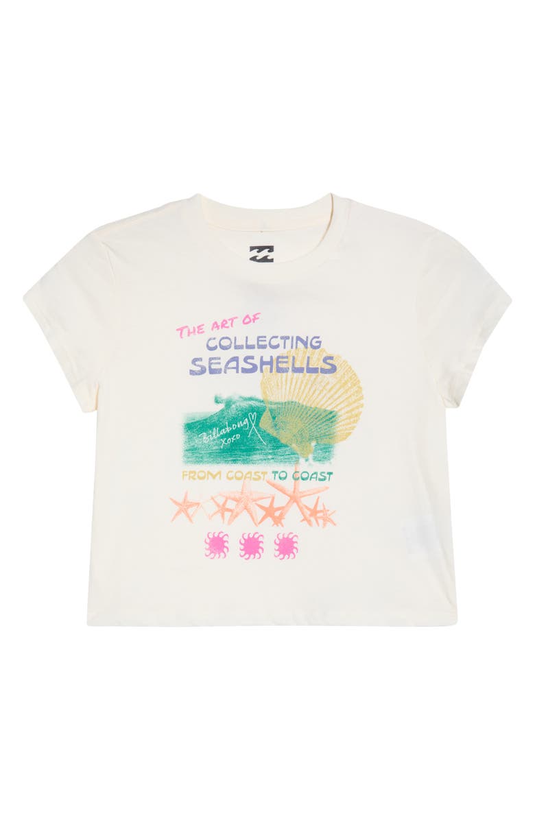 Billabong Coastal Adventures Crop Graphic T-Shirt, Alternate, color, White Cap
