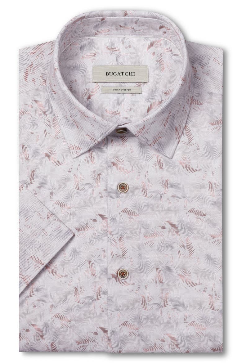 Miles OoohCotton® Leaf Print Short Sleeve Button-Up Shirt, Alternate, color, SIENNA