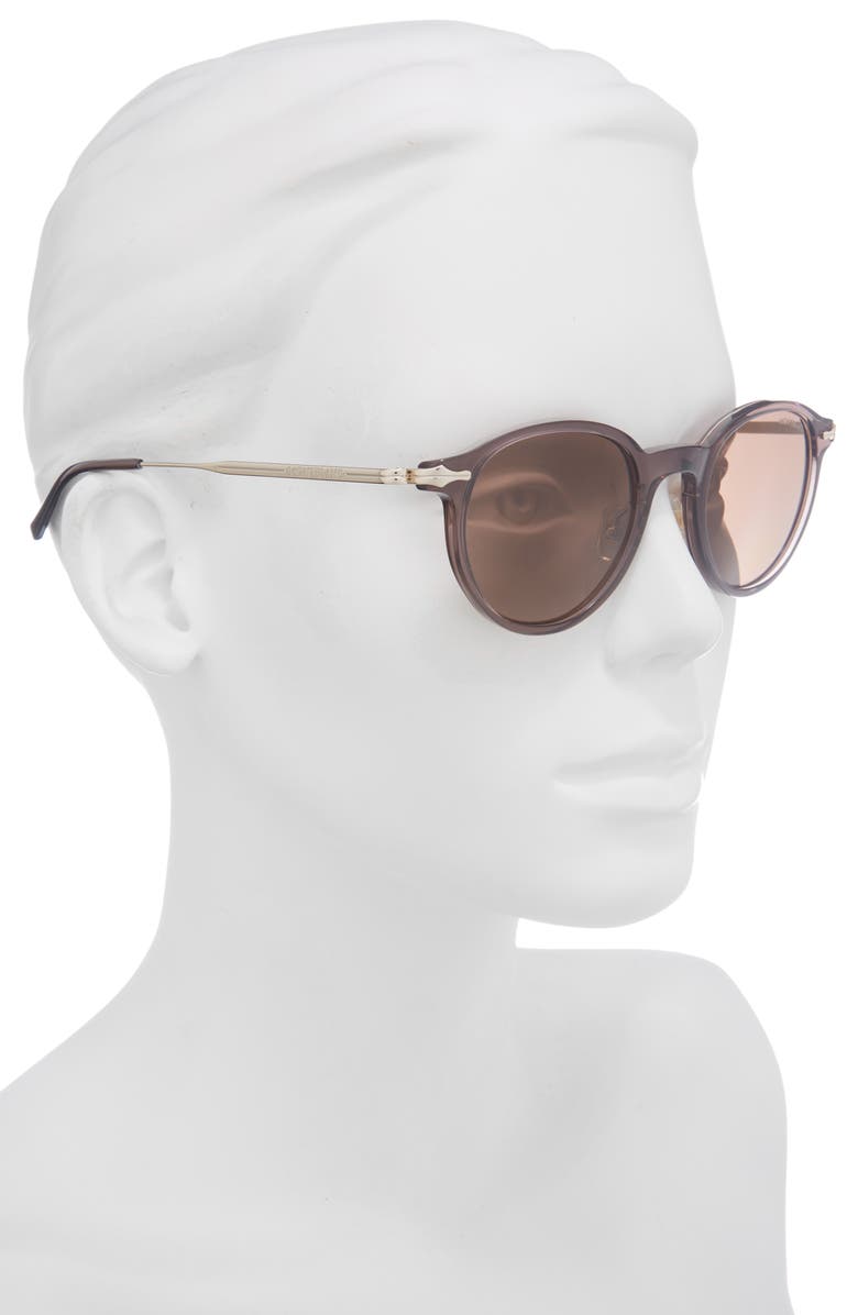 Montblanc 49mm Round Sunglasses, Alternate, color, Brown Gold Blue