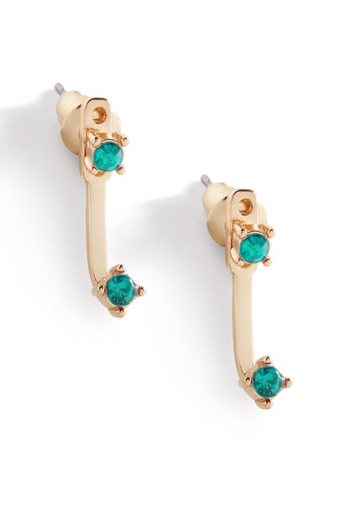 Birthstone Drop Ear Jacket Earrings