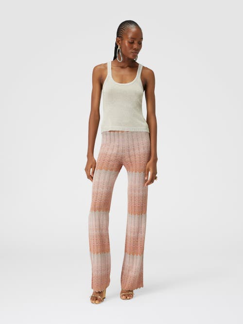 Missoni Metallic Knitted Tank Top In White & Gold