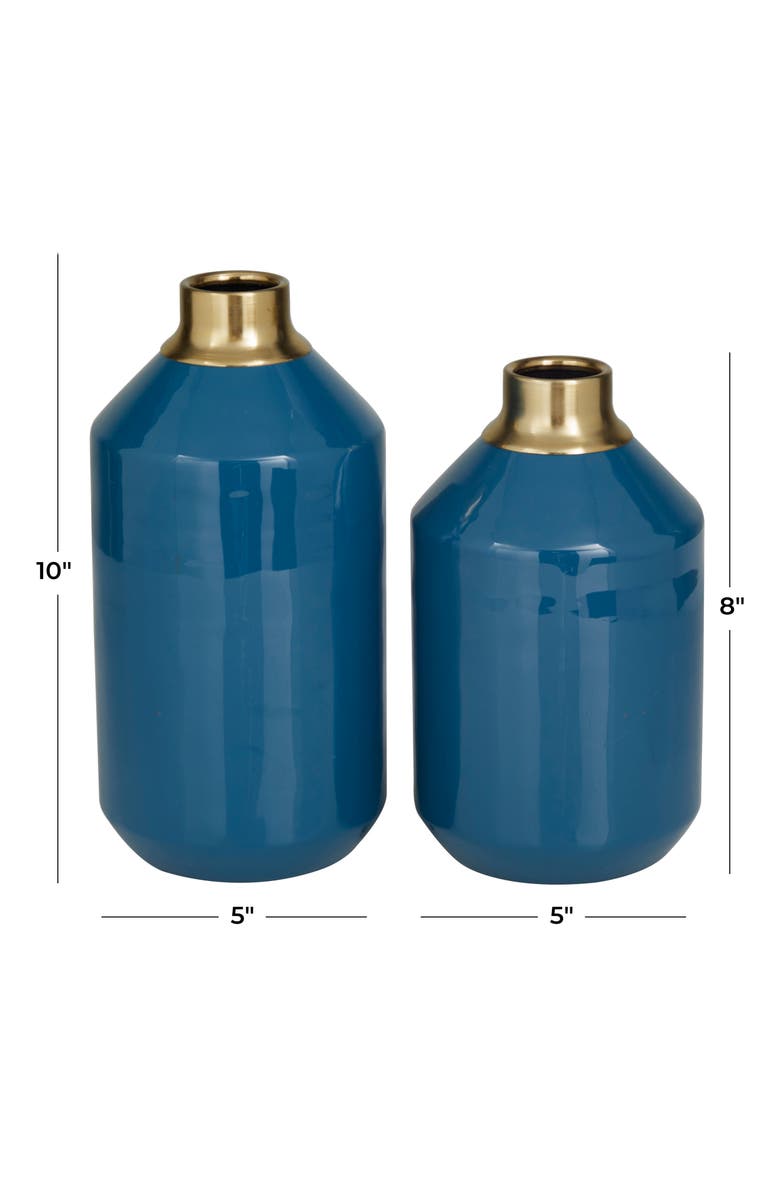 Novogratz Blue 2-Piece Metal Vase, Alternate, color,