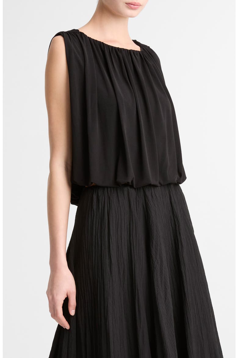 Sleeveless Bubble Hem Top, Alternate, color, BLACK