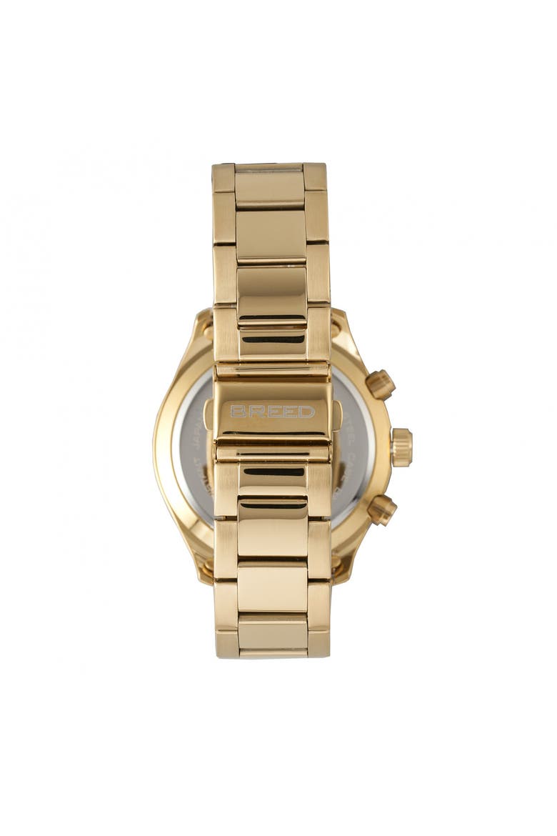 Maverick Chronograph Leather-Band Watch w/Date, Alternate, color, Gold