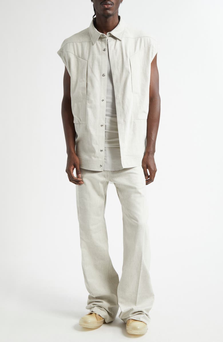 Rick Owens Jumbo Sleeveless Snap-Up Overshirt, Alternate, color, 