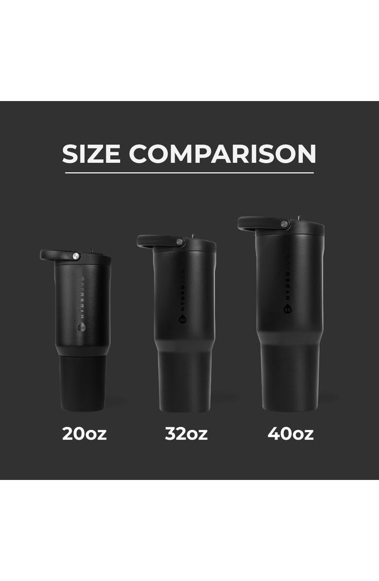 HydroJug Sport Insulated Stainless Steel Water Bottle with Flip Straw and Swivel Handle for Gym & Outdoors, Alternate, color, Black