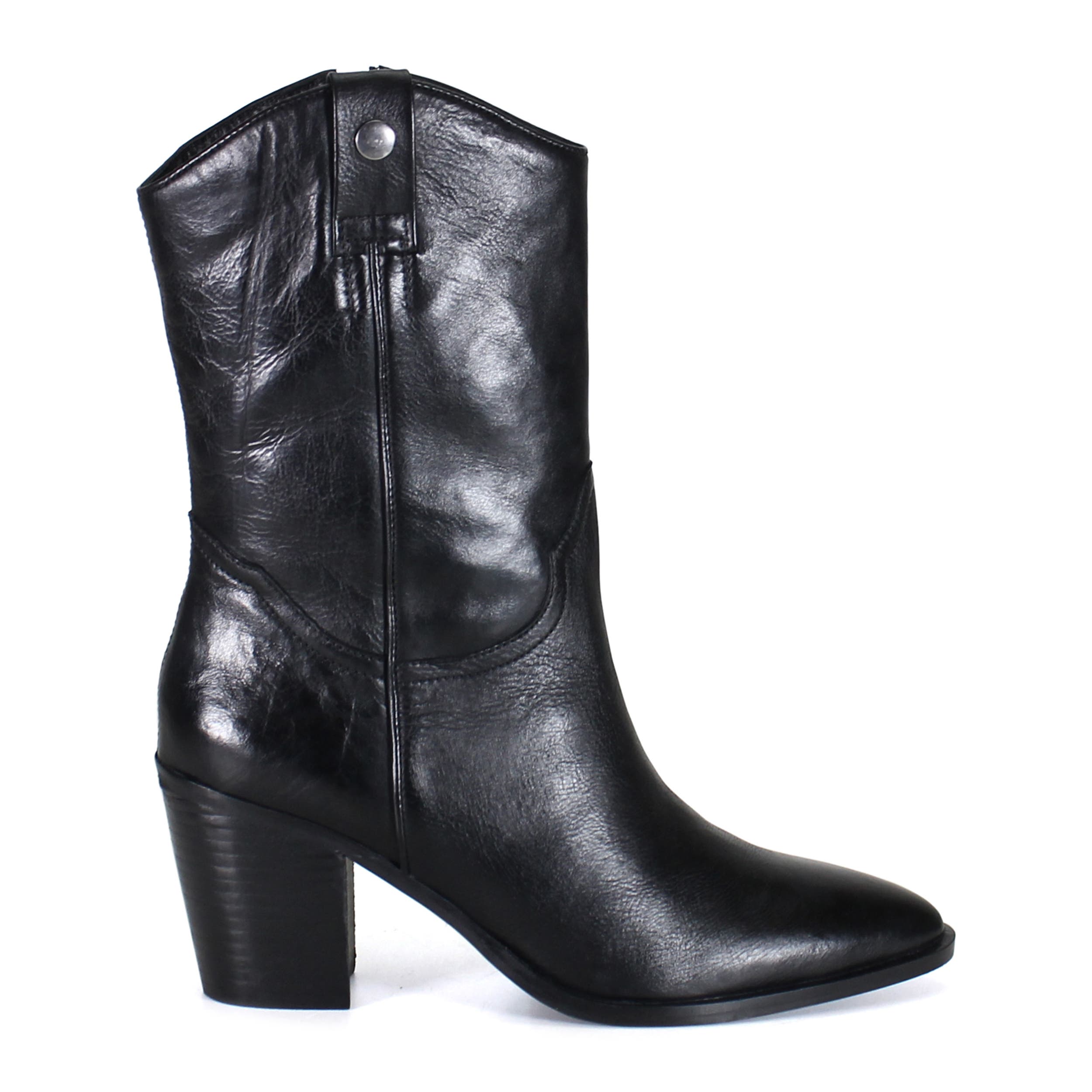 Diba True GLAM GIRL Leather Western Mid-Calf Boot, Alternate, color, Black