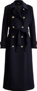 Lauren Ralph Lauren Belted Wool Blend Peacoat