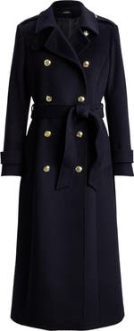 Lauren Ralph Lauren Belted Wool Blend Peacoat
