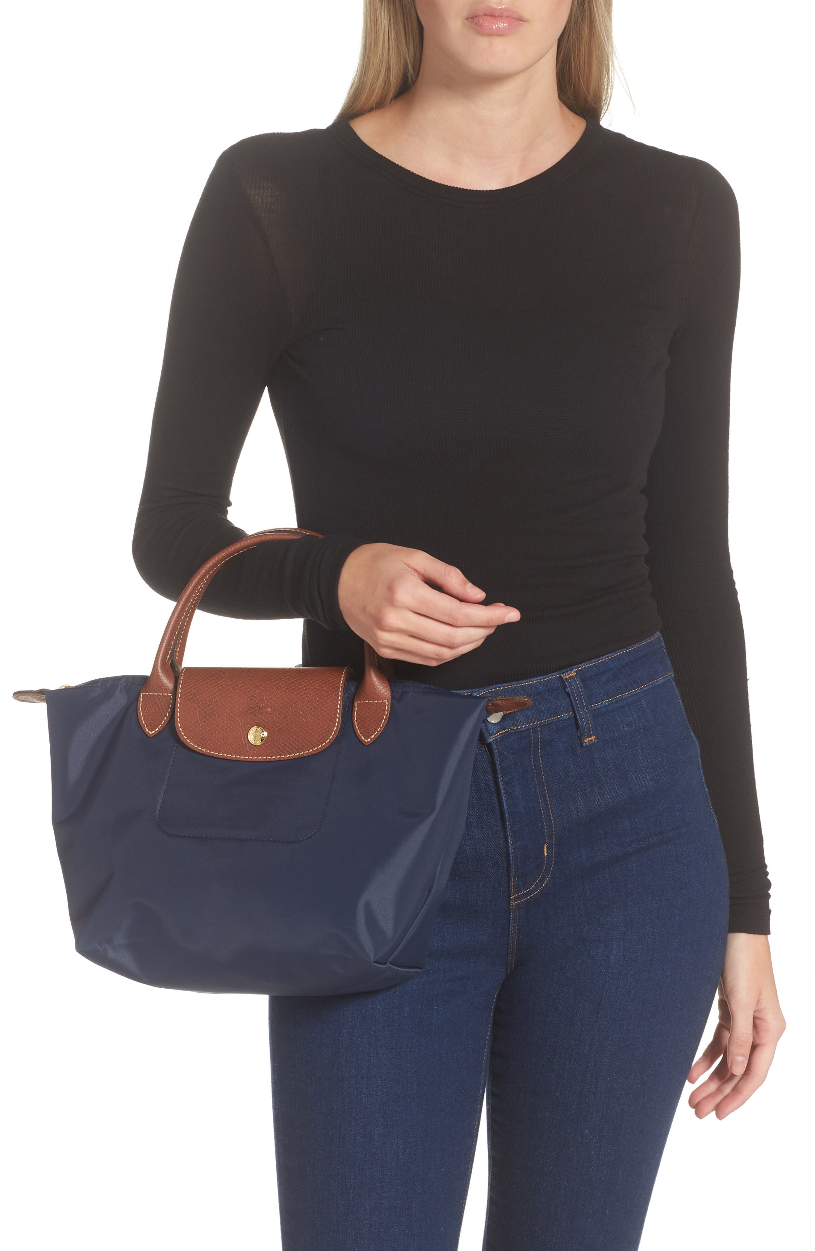 Small Le Pliage Original Top Handle Bag, Alternate, color, NAVY