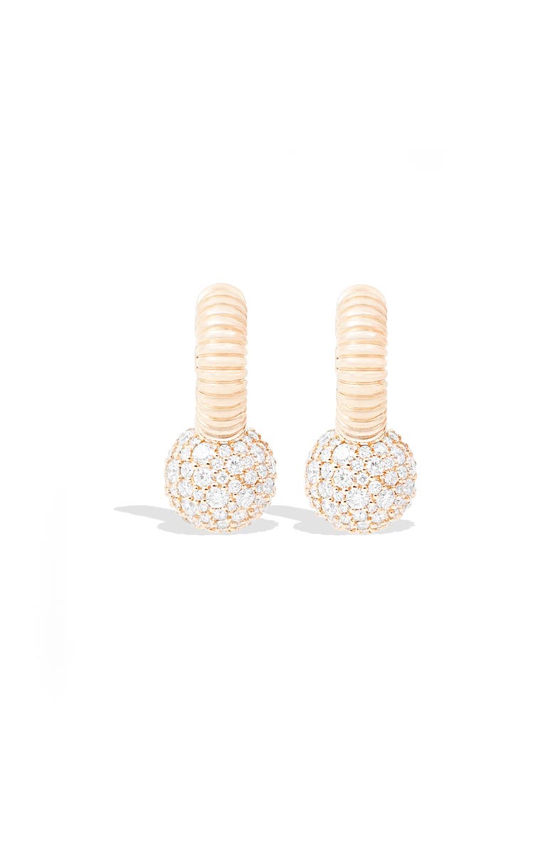 Campbell + Charlotte Revel Bobble Huggie, Main, color, Diamond- Gold