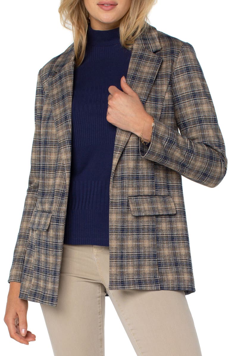 Liverpool Los Angeles Plaid Boyfriend Blazer, Main, color,